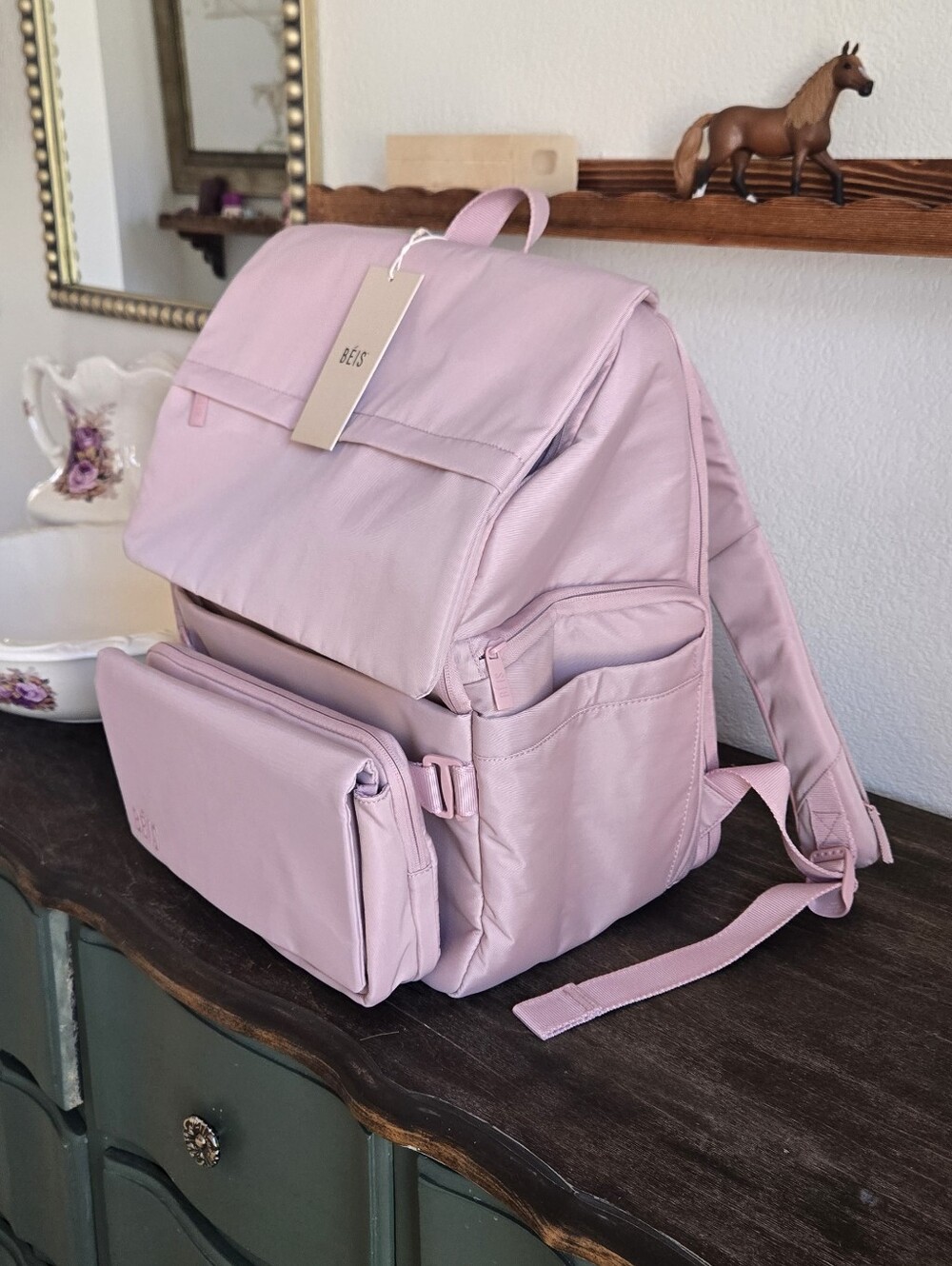 Beis Ultimate Diaper Backpack In Atlas Pink - Picture 8 of 10